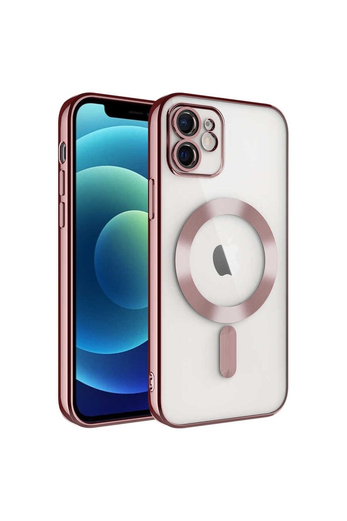 Apple iPhone 12 Uyumlu Kılıf Kamera Korumalı M-safe Wireless Şarj Özellikli Zore Demre Kapak