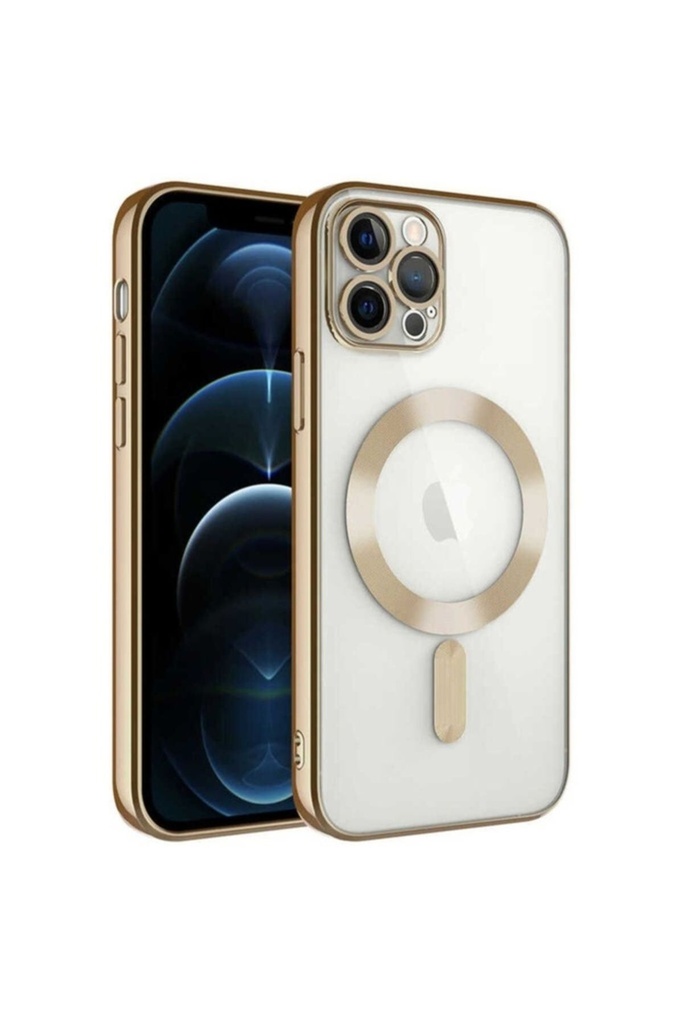 Apple iPhone 12 Pro Uyumlu Kılıf Kamera Korumalı M-safe Wireless Şarj Özellikli Zore Demre Kapak