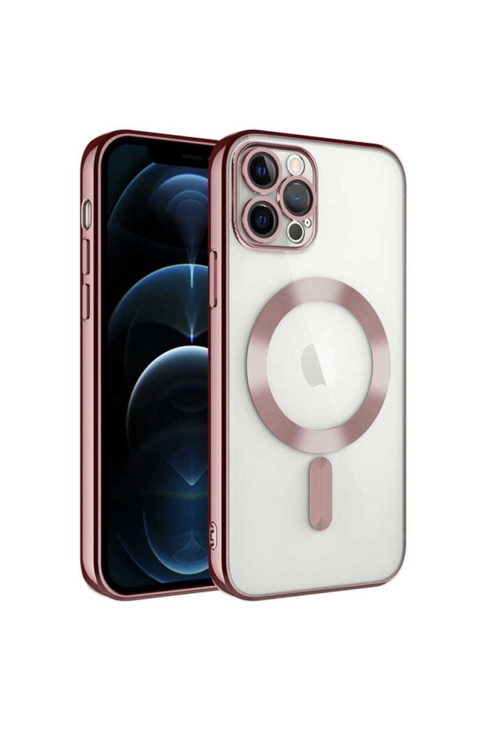 Apple iPhone 12 Pro Max Uyumlu Kılıf Kamera Korumalı M-safe Wireless Şarj Özellikli Zore Demre Kapak