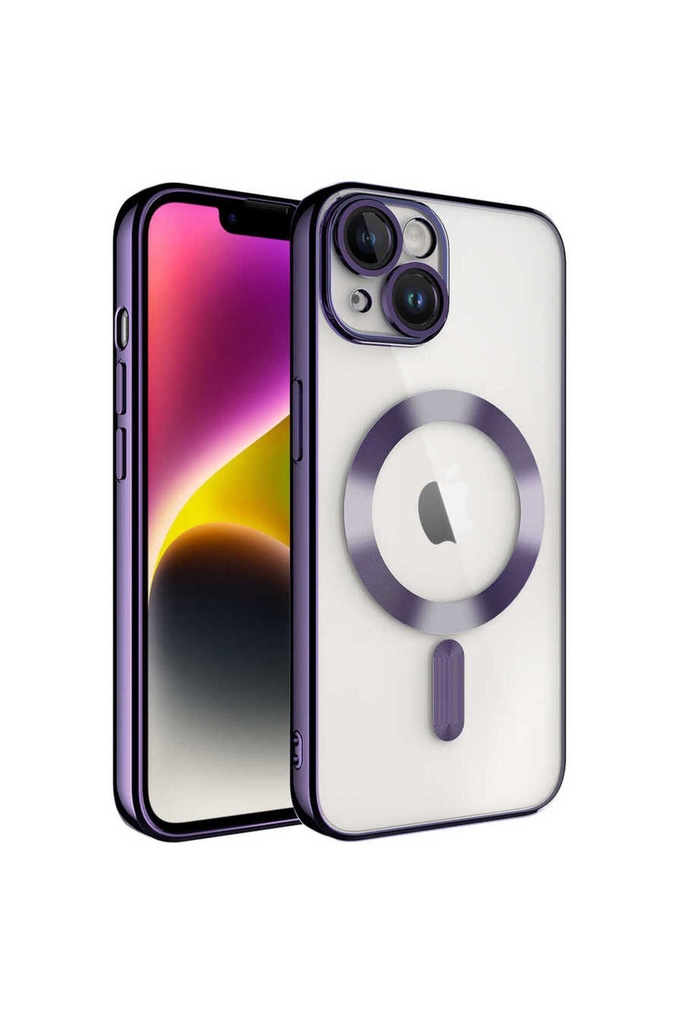 Apple iPhone 13 Uyumlu Kılıf Kamera Korumalı M-safe Wireless Şarj Özellikli Zore Demre Kapak