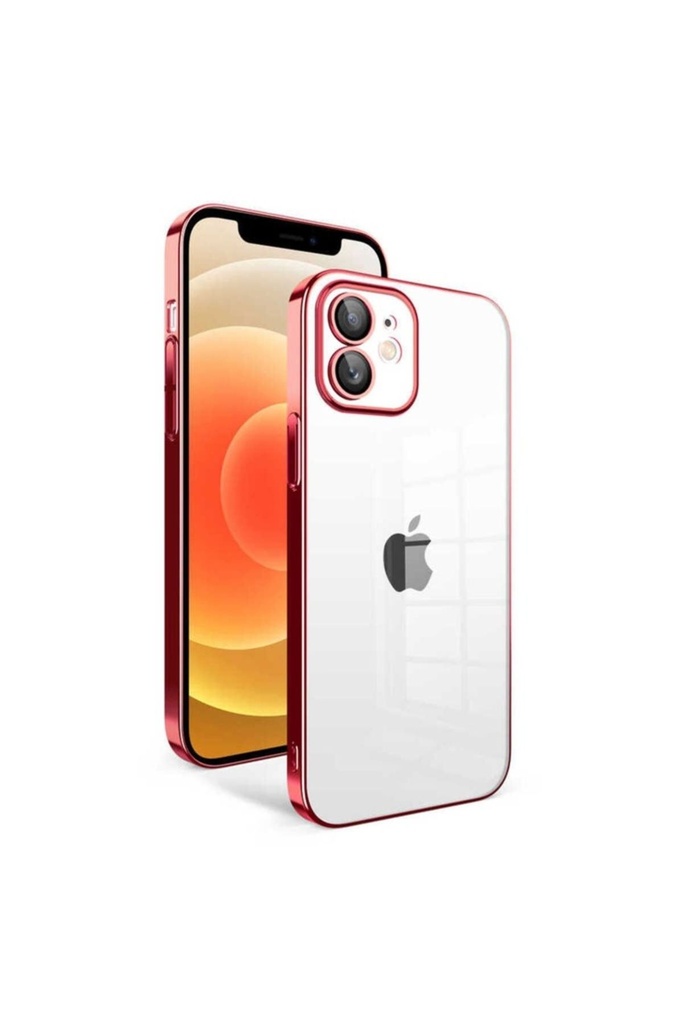 Apple iPhone 12 Uyumlu Kılıf Kamera Korumalı Renkli Çerçeveli Zore Garaj Kapak
