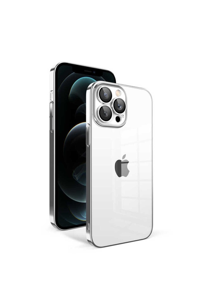 Apple iPhone 12 Pro Max Uyumlu Kılıf Kamera Korumalı Renkli Çerçeveli Zore Garaj Kapak