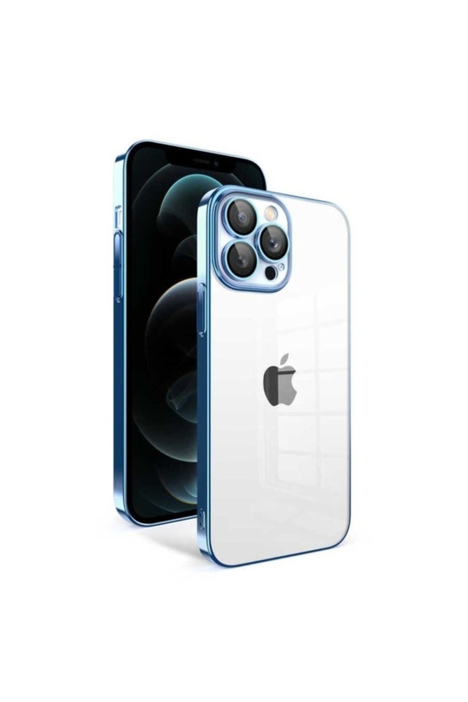 Apple iPhone 12 Pro Max Uyumlu Kılıf Kamera Korumalı Renkli Çerçeveli Zore Garaj Kapak