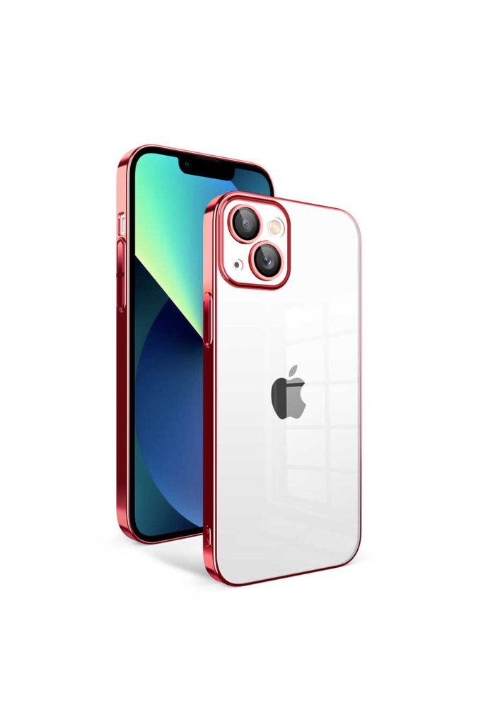 Apple iPhone 13 Uyumlu Kılıf Kamera Korumalı Renkli Çerçeveli Zore Garaj Kapak