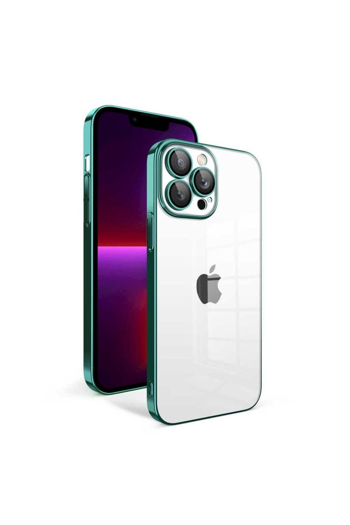 Apple iPhone 13 Pro Uyumlu Kılıf Kamera Korumalı Renkli Çerçeveli Zore Garaj Kapak