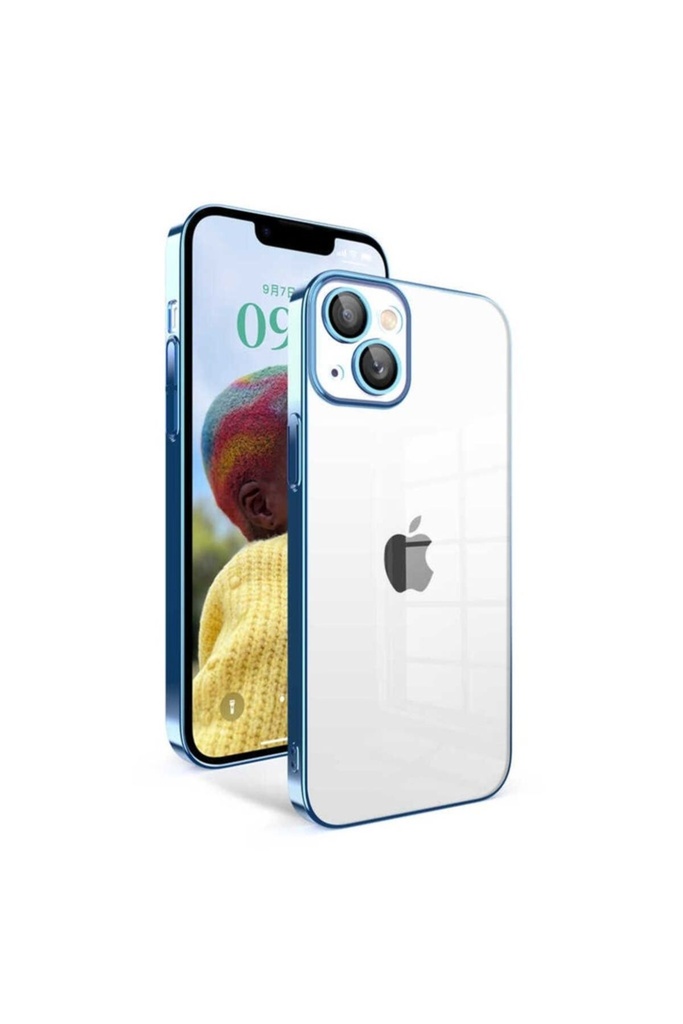 Apple iPhone 14 Uyumlu Kılıf Kamera Korumalı Renkli Çerçeveli Zore Garaj Kapak