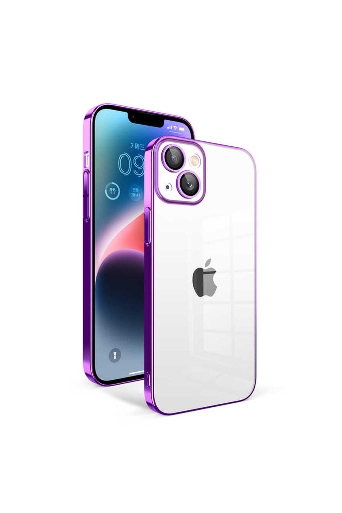 Apple iPhone 14 Plus Uyumlu Kılıf Kamera Korumalı Renkli Çerçeveli Zore Garaj Kapak