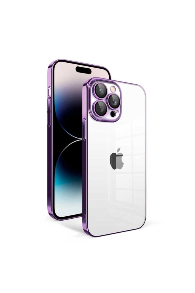 Apple iPhone 14 Pro Uyumlu Kılıf Kamera Korumalı Renkli Çerçeveli Zore Garaj Kapak