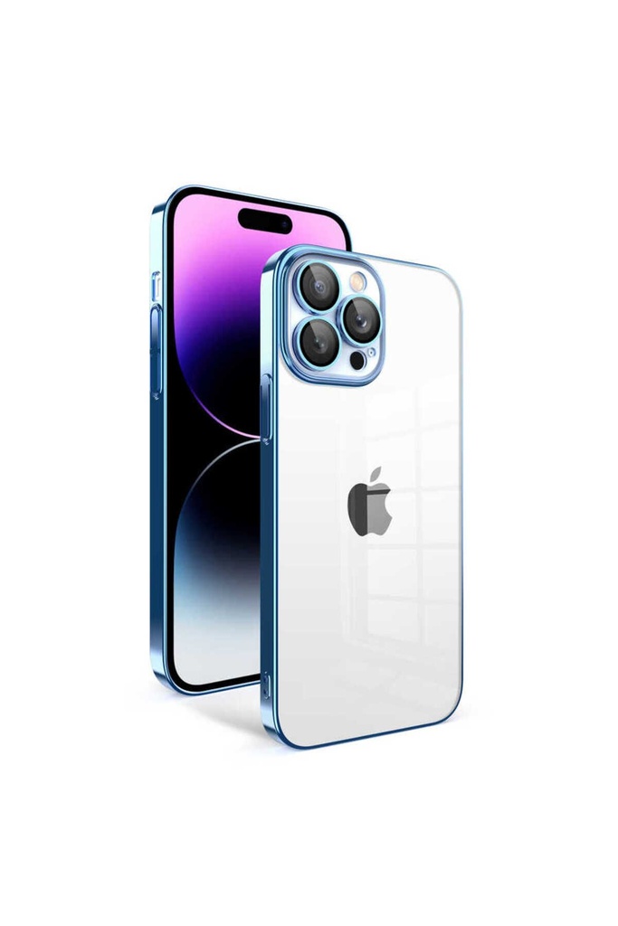 Apple iPhone 14 Pro Max Uyumlu Kılıf Kamera Korumalı Renkli Çerçeveli Zore Garaj Kapak