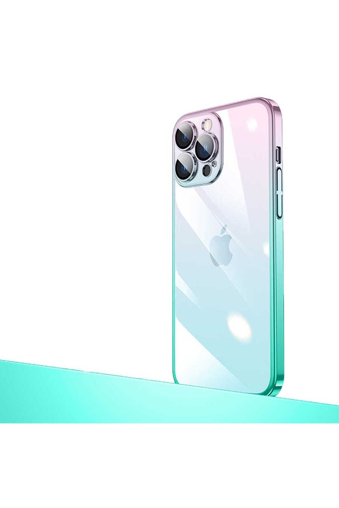 Apple iPhone 12 Pro Max Uyumlu Kılıf Parlak Renk Geçişli Kamera Korumalı Zore Senkron Kapak