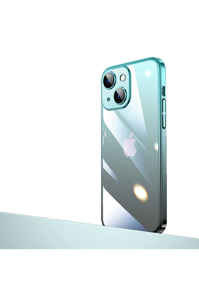 [RNZ-TA83383] Apple iPhone 13 Uyumlu Kılıf Parlak Renk Geçişli Kamera Korumalı Zore Senkron Kapak (Mavi-Siyah)