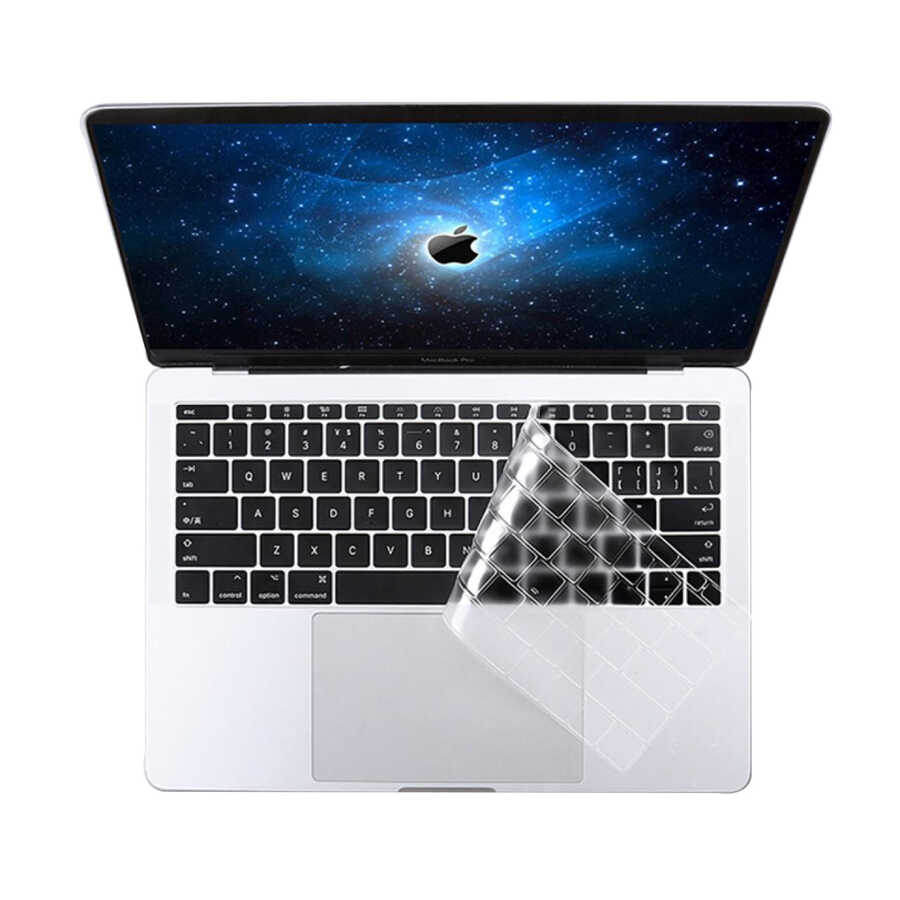 [RNZ-TA83503] Apple Macbook 13' Pro Touch Bar A1706 Uyumlu Zore Klavye Koruyucu Şeffaf Silikon Ped