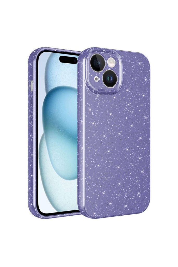 Apple iPhone 15 Plus Uyumlu Kılıf Kamera Korumalı Simli Lüks Zore Koton Kapak