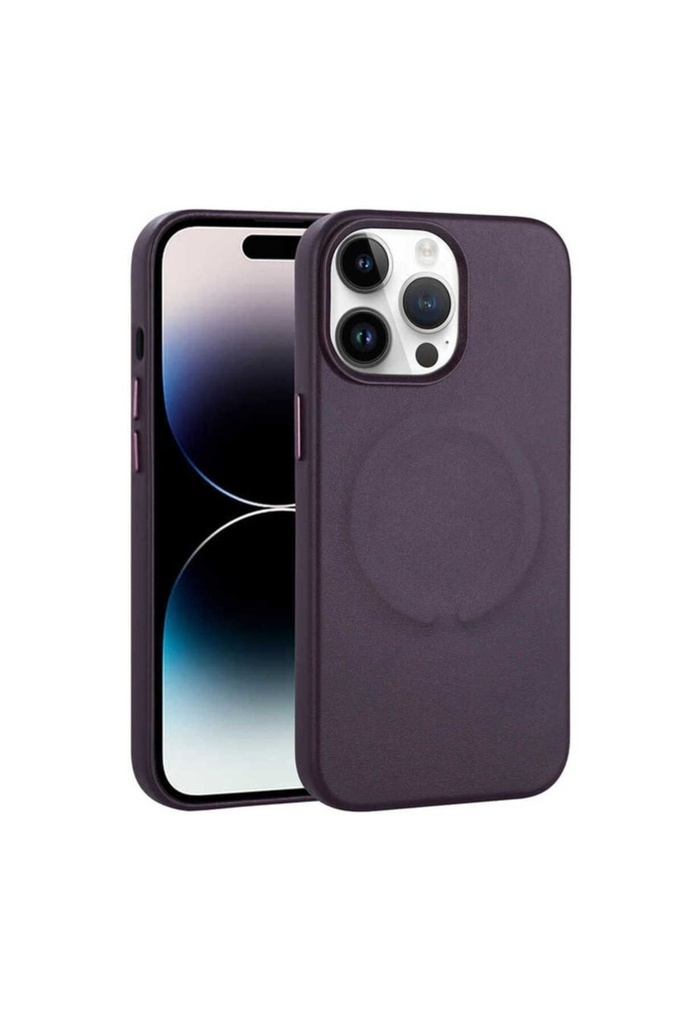 Apple iPhone 14 Pro Max Uyumlu Kılıf PU Deri M-safe Wireless Şarj Özellikli Zore Derix Kapak