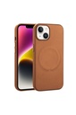 Apple iPhone 14 Uyumlu Kılıf PU Deri M-safe Wireless Şarj Özellikli Zore Derix Kapak
