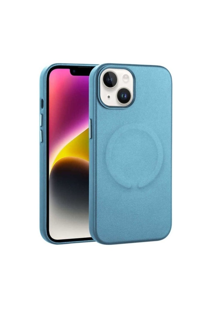 Apple iPhone 14 Plus Uyumlu Kılıf PU Deri M-safe Wireless Şarj Özellikli Zore Derix Kapak