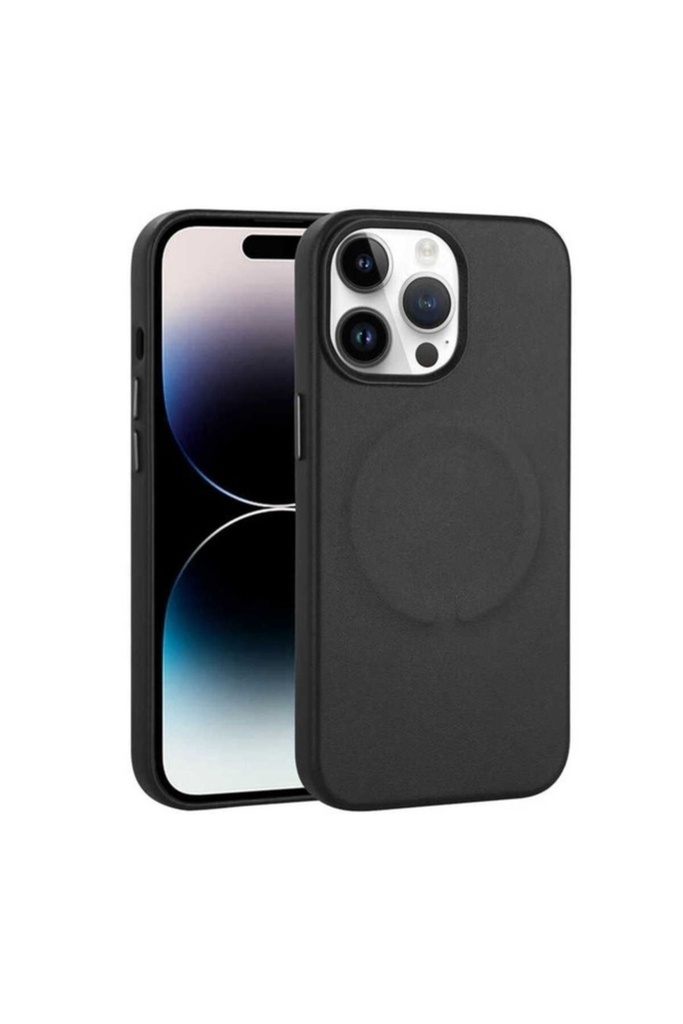 Apple iPhone 14 Pro Uyumlu Kılıf PU Deri M-safe Wireless Şarj Özellikli Zore Derix Kapak