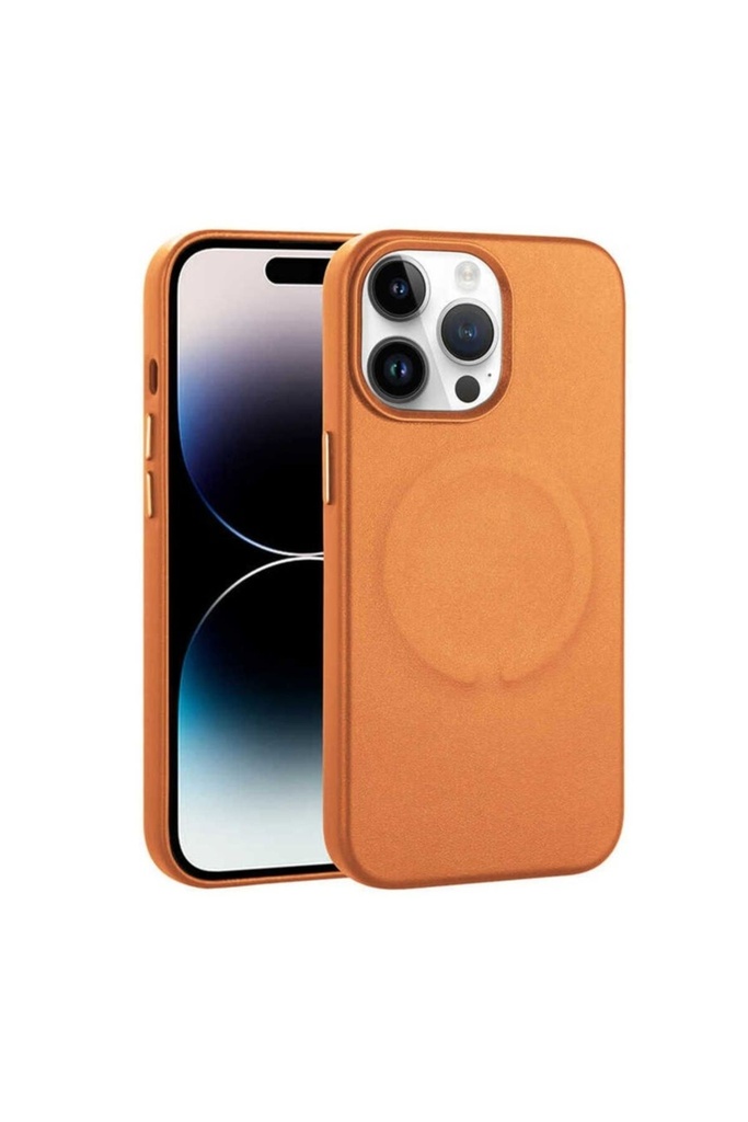 Apple iPhone 14 Pro Uyumlu Kılıf PU Deri M-safe Wireless Şarj Özellikli Zore Derix Kapak