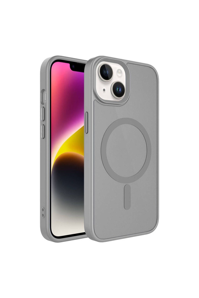Apple iPhone 14 Uyumlu Kılıf Mat Arka Yüzey Wireless Şarj Özellikli Zore Flet M-safe Kapak