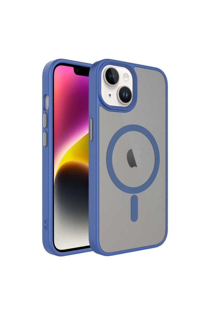 Apple iPhone 14 Uyumlu Kılıf Mat Arka Yüzey Wireless Şarj Özellikli Zore Flet M-safe Kapak