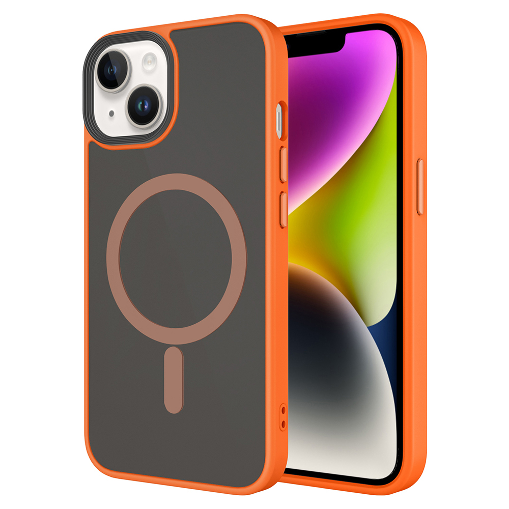 Apple iPhone 14 Uyumlu Kılıf Mat Arka Yüzey Wireless Şarj Özellikli Zore Flet M-safe Kapak
