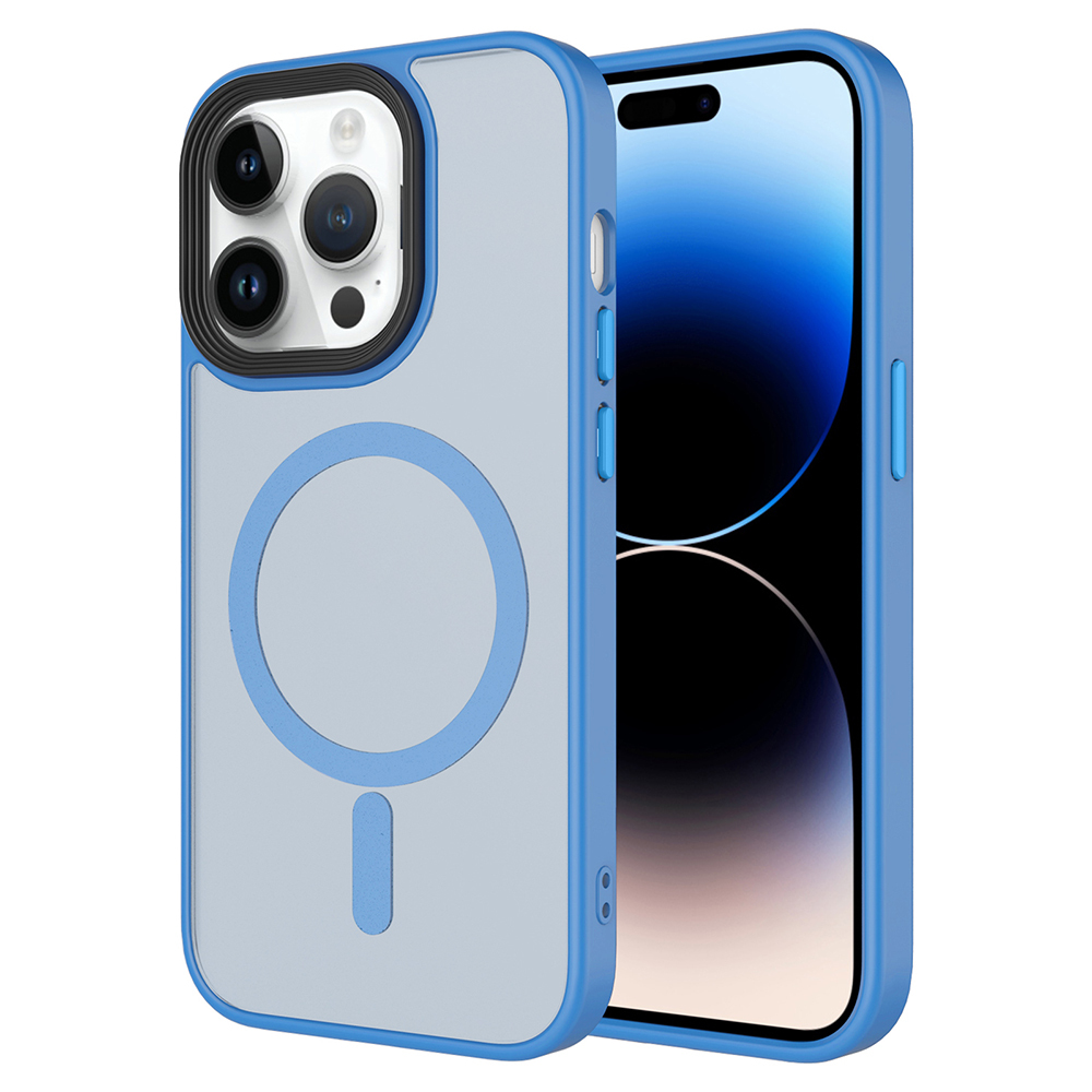 Apple iPhone 14 Pro Max Uyumlu Kılıf Mat Arka Yüzey Wireless Şarj Özellikli Zore Flet M-safe Kapak