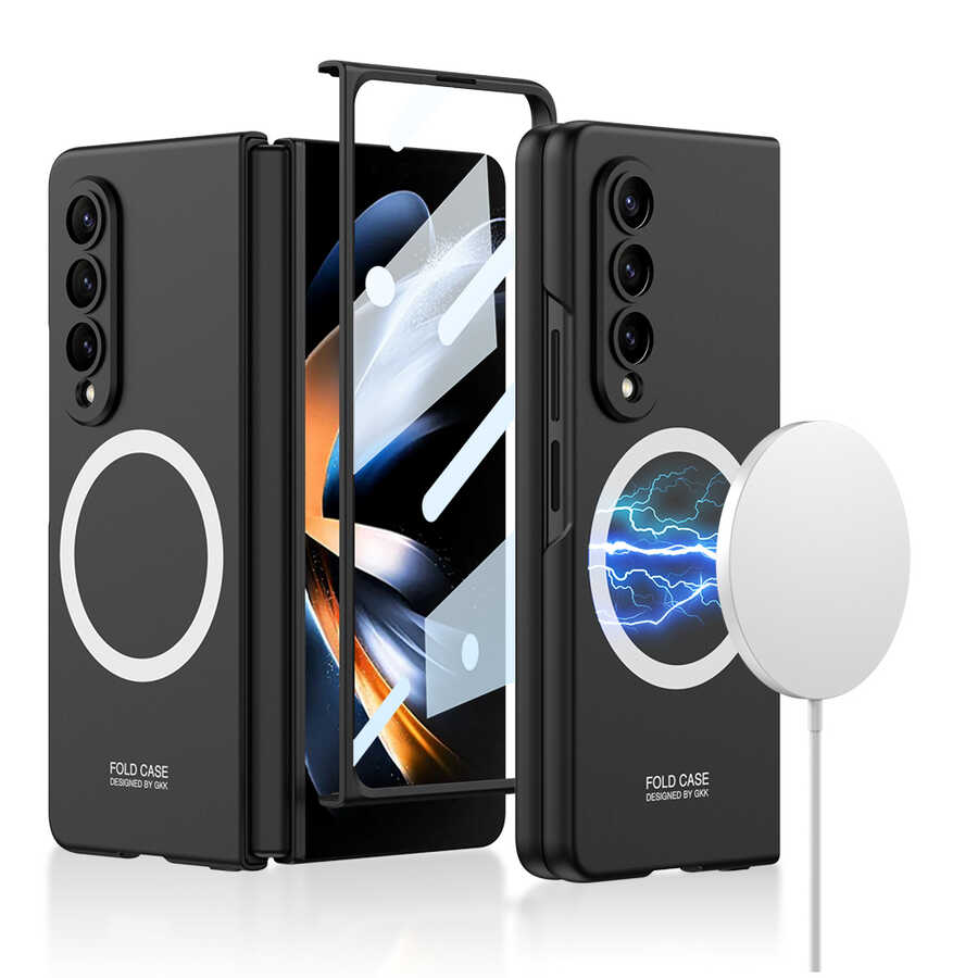[RNZ-TA83625] Samsung Galaxy Z Fold 4 Uyumlu Kılıf Wireless Şarj Özellikli Zore Kıpta M-safe Kapak