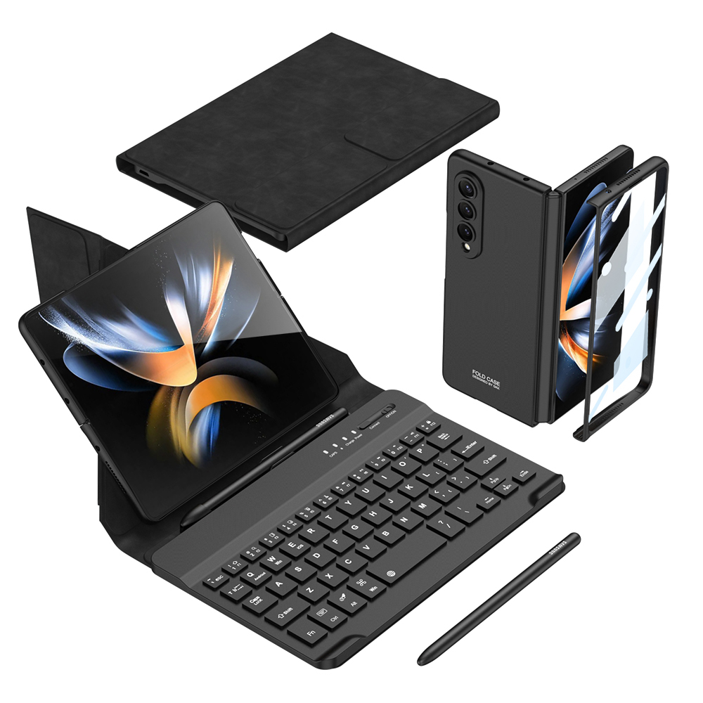 Samsung Galaxy Z Fold 4 Uyumlu Kılıf Standlı Bluetooth Klavyeli Zore Kıpta Keyboard Set Kılıf