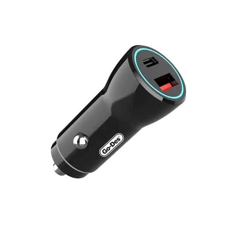 [RNZ-TA83744] Go Des GD-QC2016 Hızlı Şarj Çift Port PD Araç Şarj Aleti 20W Max