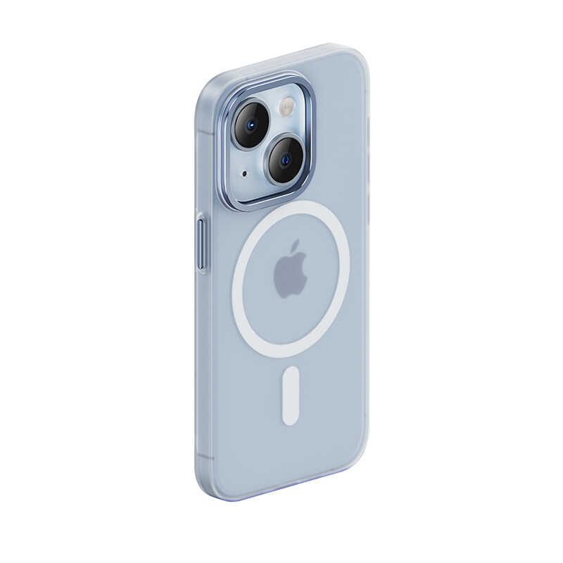 [RNZ-TA83755] Apple iPhone 14 Plus Uyumlu Kılıf Wireless Şarj Destekli Benks Yeni Seri Magnetik Haze Kapak (Mavi)