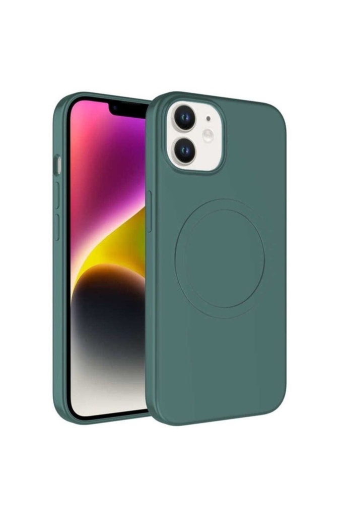 Apple iPhone 12 Uyumlu Kılıf M-safe Wireless Şarj Özellikli Pastel Renk Silikon Zore Plas Kapak
