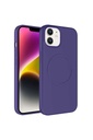 Apple iPhone 12 Uyumlu Kılıf M-safe Wireless Şarj Özellikli Pastel Renk Silikon Zore Plas Kapak