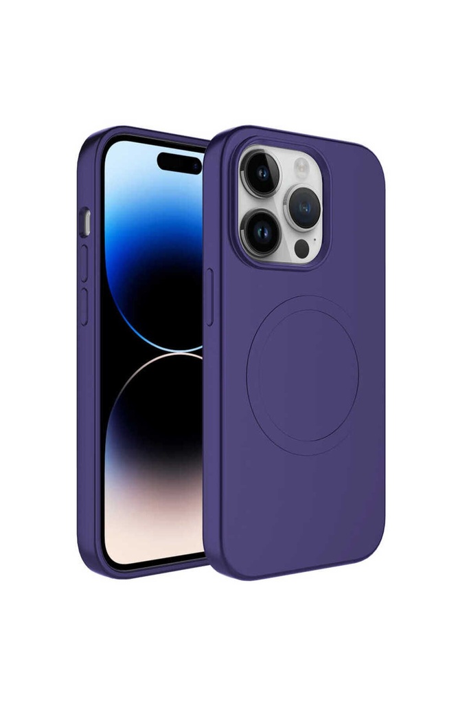 Apple iPhone 12 Pro Max Uyumlu Kılıf M-safe Wireless Şarj Özellikli Pastel Renk Silikon Zore Plas Kapak