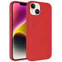 Apple iPhone 13 Uyumlu Kılıf M-safe Wireless Şarj Özellikli Pastel Renk Silikon Zore Plas Kapak
