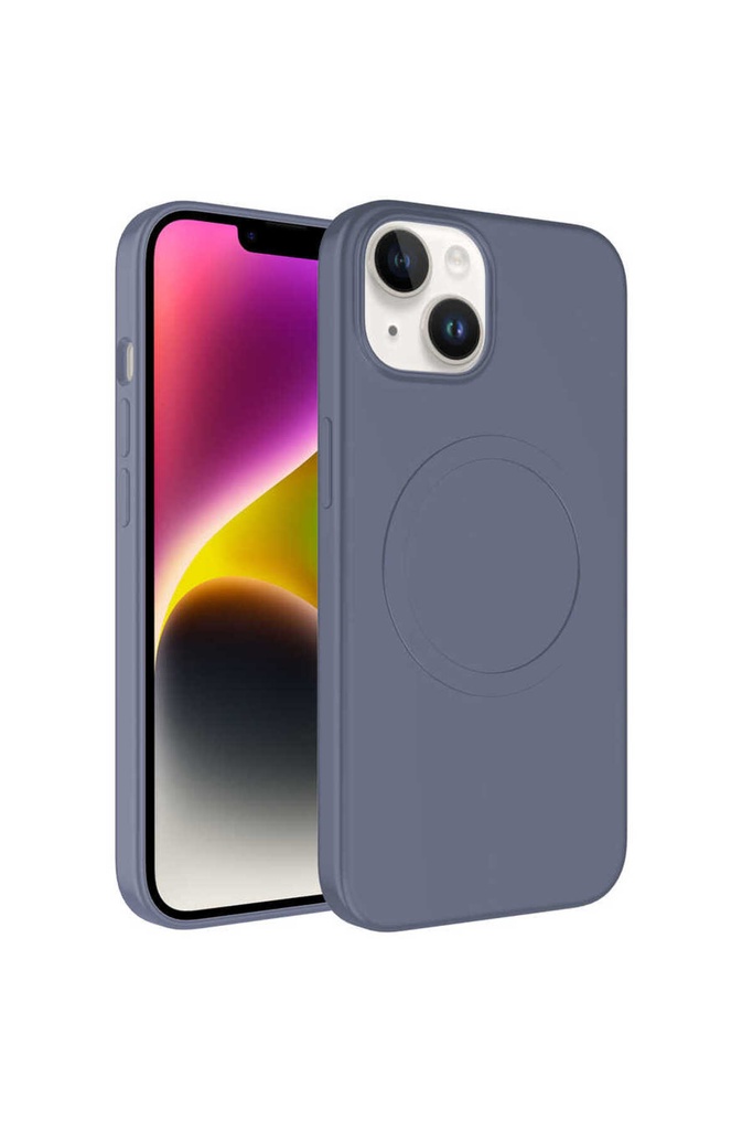 Apple iPhone 13 Uyumlu Kılıf M-safe Wireless Şarj Özellikli Pastel Renk Silikon Zore Plas Kapak