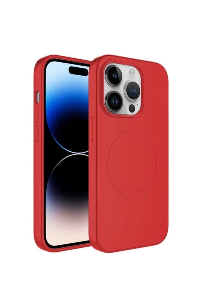 Apple iPhone 13 Pro Max Uyumlu Kılıf M-safe Wireless Şarj Özellikli Pastel Renk Silikon Zore Plas Kapak