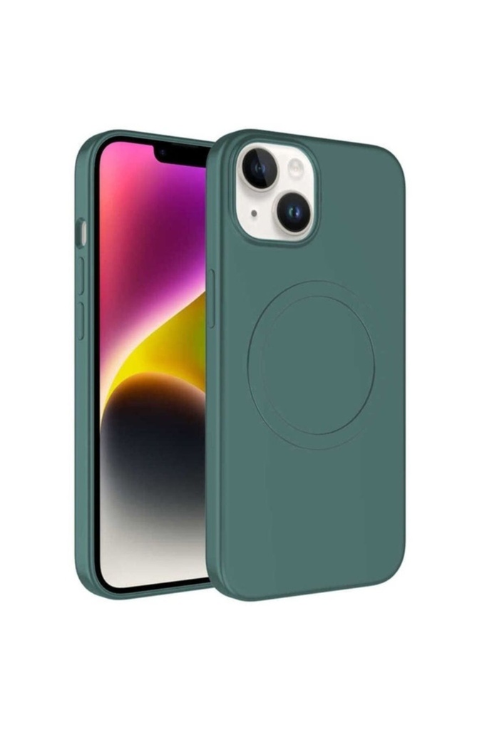 Apple iPhone 14 Uyumlu Kılıf M-safe Wireless Şarj Özellikli Pastel Renk Silikon Zore Plas Kapak
