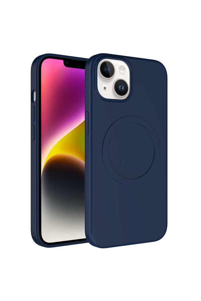 Apple iPhone 14 Uyumlu Kılıf M-safe Wireless Şarj Özellikli Pastel Renk Silikon Zore Plas Kapak