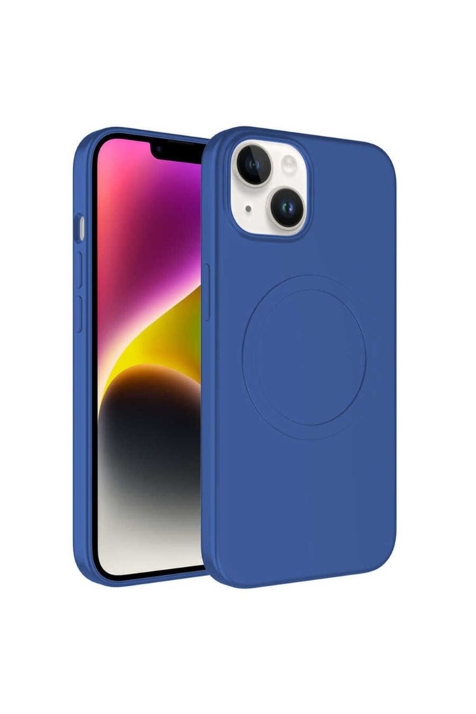Apple iPhone 14 Uyumlu Kılıf M-safe Wireless Şarj Özellikli Pastel Renk Silikon Zore Plas Kapak