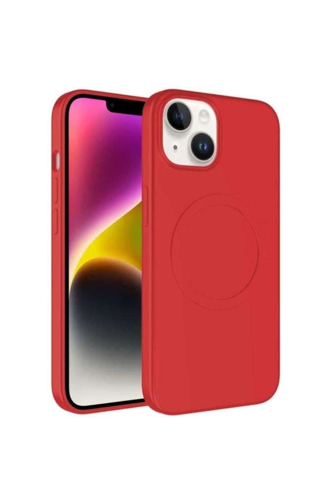 Apple iPhone 14 Plus Uyumlu Kılıf M-safe Wireless Şarj Özellikli Pastel Renk Silikon Zore Plas Kapak