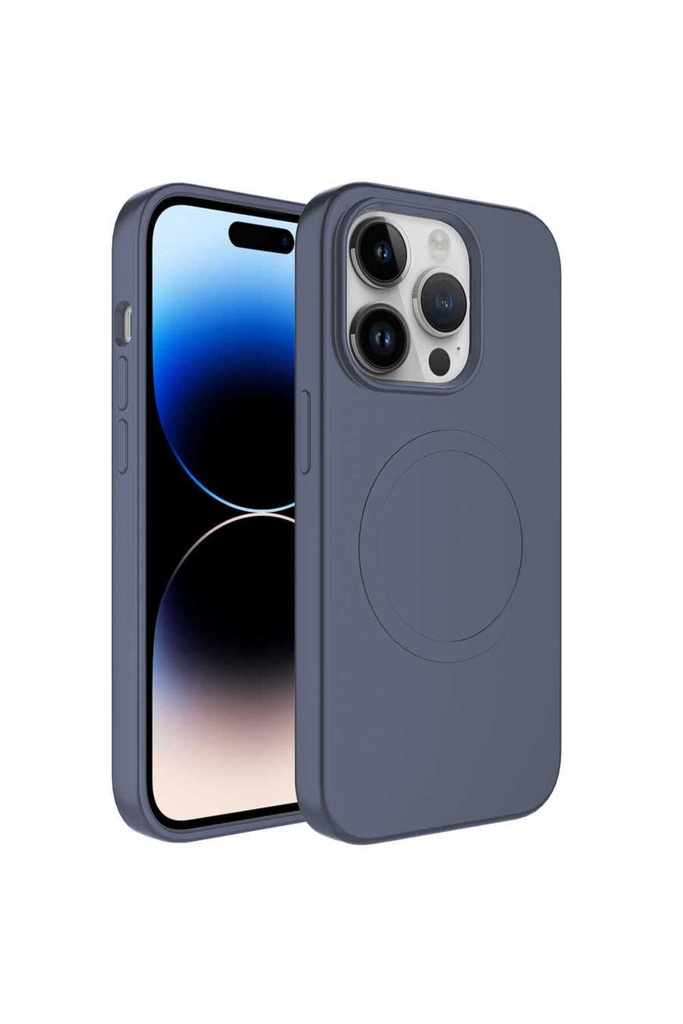 Apple iPhone 14 Pro Uyumlu Kılıf M-safe Wireless Şarj Özellikli Pastel Renk Silikon Zore Plas Kapak