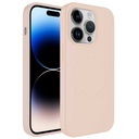 Apple iPhone 14 Pro Uyumlu Kılıf M-safe Wireless Şarj Özellikli Pastel Renk Silikon Zore Plas Kapak
