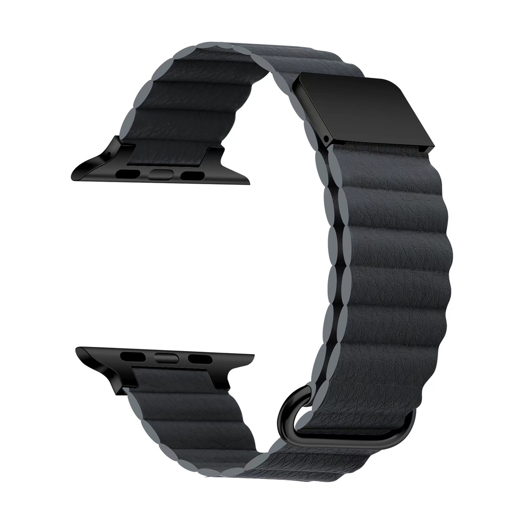 ​​​Apple Watch 40mm Uyumlu Kordon PU Deri Bakla Tasarımlı Mıknatıslı KRD-78 Kayış