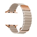 ​​​Apple Watch 44mm Uyumlu Kordon PU Deri Bakla Tasarımlı Mıknatıslı KRD-78 Kayış