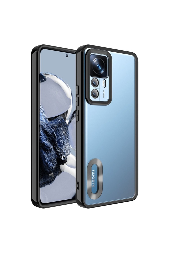[RNZ-TA84314] Xiaomi Mi 12T Pro Uyumlu Kılıf Kamera Korumalı Logo Gösteren Zore Omega Kapak (Siyah)