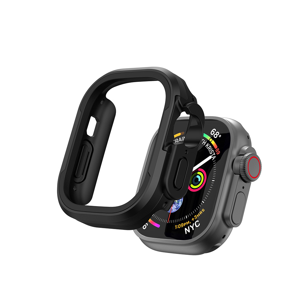 [RNZ-TA84176] Apple Watch Ultra 49mm Uyumlu Wiwu JD-101 Defender Akıllı Saat Kasa Koruyucu (Siyah)
