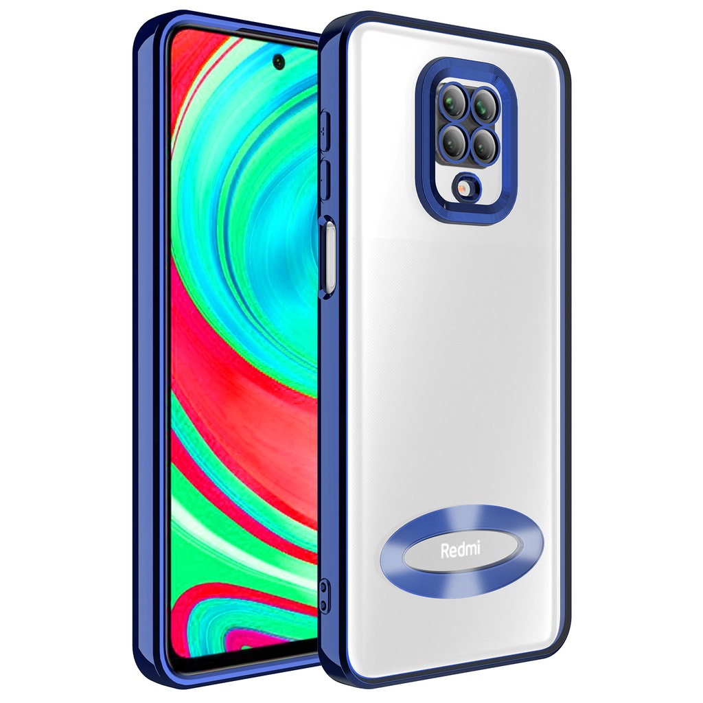Xiaomi Redmi Note 9S Uyumlu Kılıf Kamera Korumalı Logo Gösteren Zore Omega Kapak