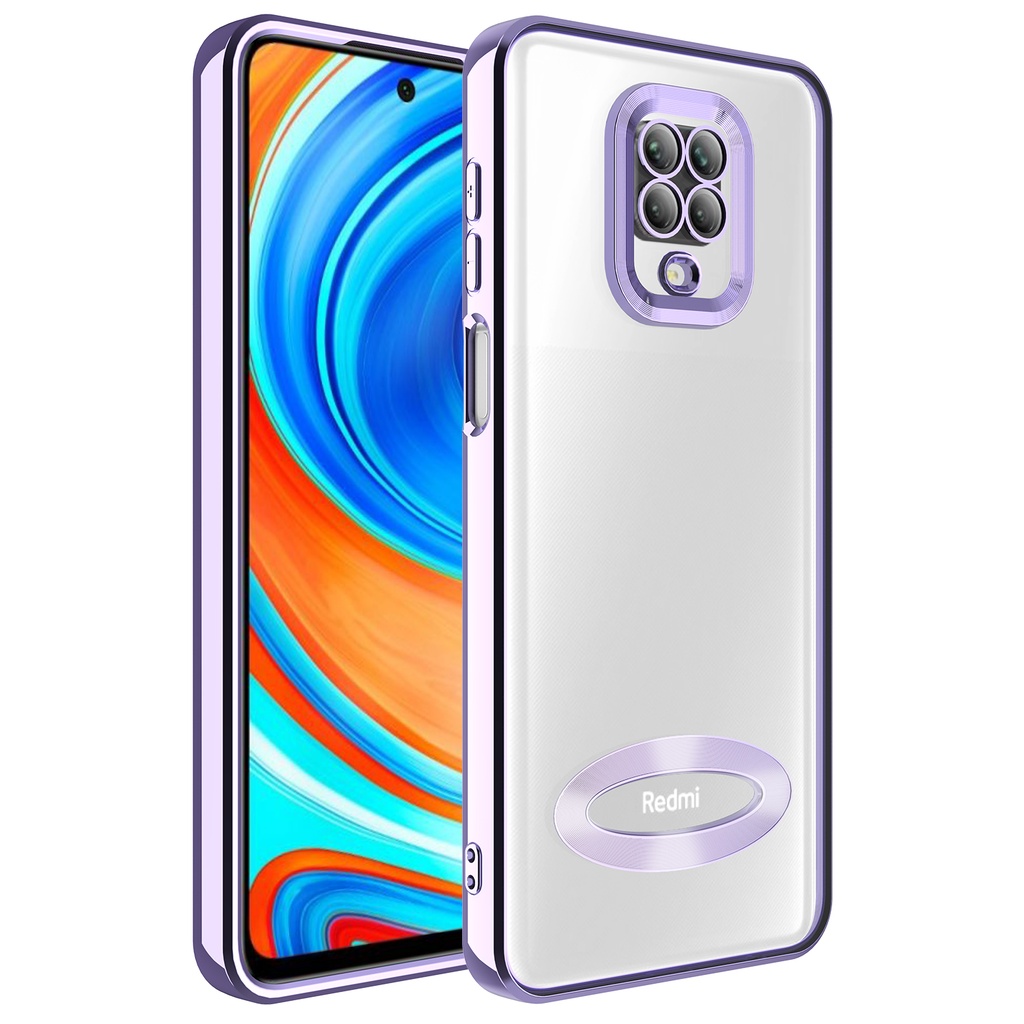 Xiaomi Redmi Note 9S Uyumlu Kılıf Kamera Korumalı Logo Gösteren Zore Omega Kapak