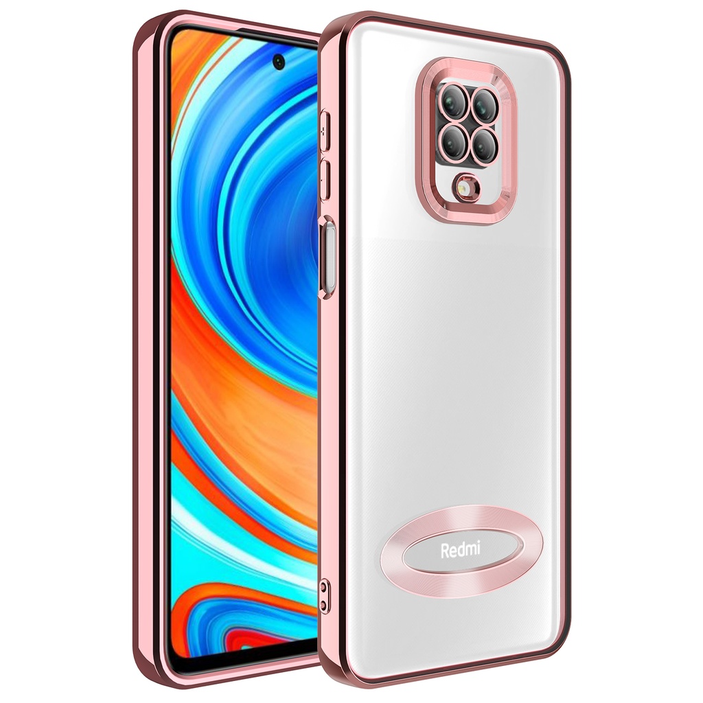 Xiaomi Redmi Note 9S Uyumlu Kılıf Kamera Korumalı Logo Gösteren Zore Omega Kapak