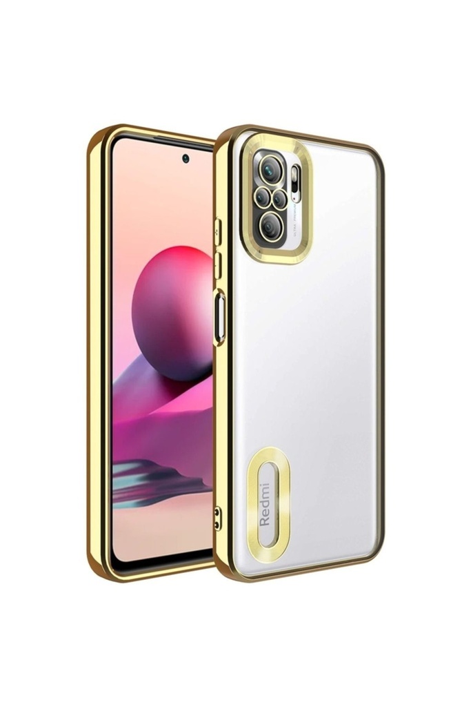 Xiaomi Redmi Note 10 Uyumlu Kılıf Kamera Korumalı Logo Gösteren Zore Omega Kapak